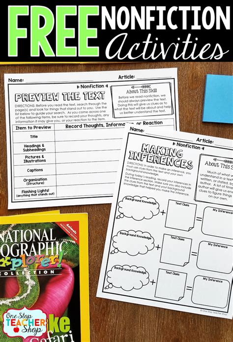 nonfiction activity sheets  graphic organizers   paired