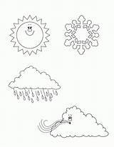 Weather Coloring Pages Preschool Kids Seasons Four Printable Drawing Kindergarten Stratus Colouring Clipart Color Worksheets Sheets Cloud Rain Drawings Colorir sketch template