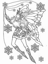 Christmas Coloring Fairy Pages Printable sketch template