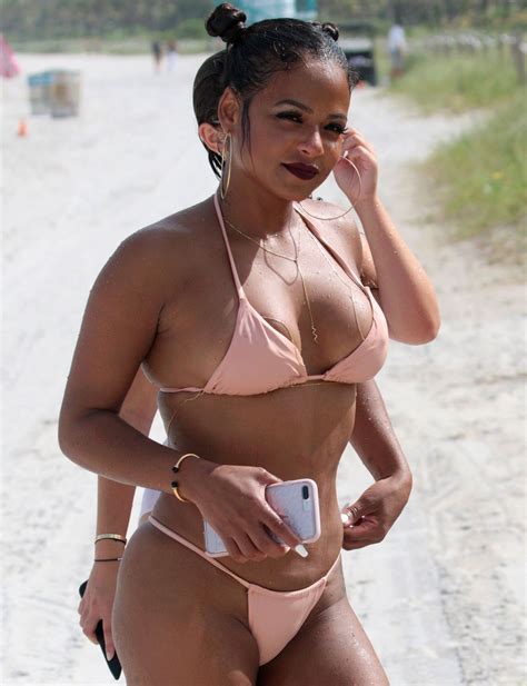 christina milian in bikini on the beach in miami 08 20