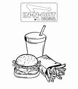 Coloring Burger Pages Printable Dog Hot Sheet Fries Playinglearning sketch template