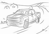 Coloring Chevrolet Silverado Pages Printable Drawing Pickup Trucks Sketch sketch template
