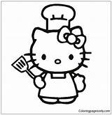Hello Kitty Coloring Pages Cook Costume Color Comments sketch template