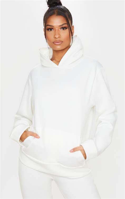 white fleece hoodie  piece sets prettylittlething ca