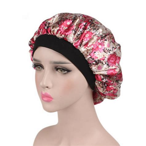 Womens Silk Night Sleep Cap Hair Care Satin Bonnet Hats Head Cover