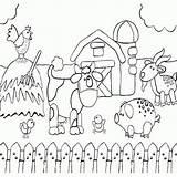 Farm Coloring Pages Animals Preschool Barn Printable Drawing Animal Kids Scenes Scene Sheets Country Preschoolers Agriculture Print Barnyard Color Related sketch template