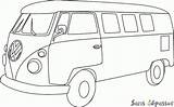 Volkswagen Bulli Kombi Autobusy Véhicule Kolorowanka Plotten Vehicules Combi Carrinho Colorier Camper sketch template