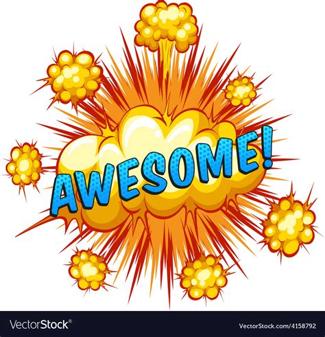 awesome vector awesome comic vector bubble text splash royalty complete