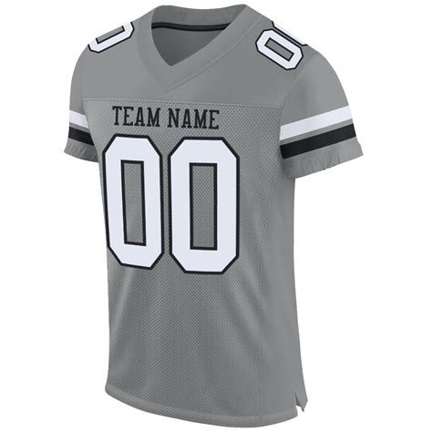 custom gray white black mesh authentic football jersey sale fcustom