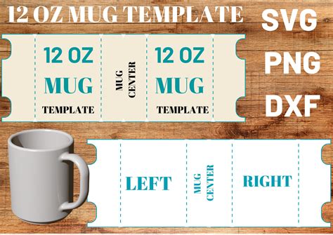 mug template  oz mug full wrap template oz cricut mug etsy uk