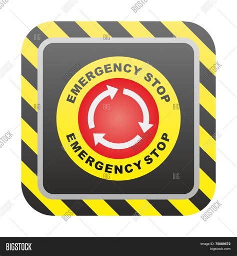 emergency stop button vector photo  trial bigstock