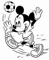 Coloring Soccer Pages Mickey Mouse Disney Football Boys Printable Ball Sports Kids Cleats Color Sheets Playing Drawing Birthday Happy Print sketch template