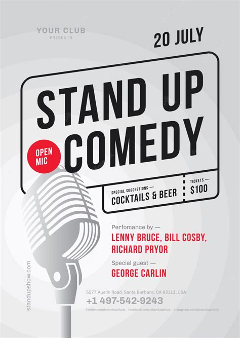 premium vector stand  comedy poster template