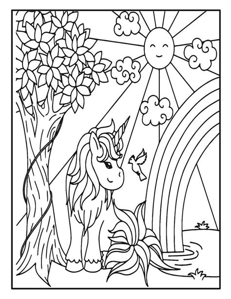 unicorn coloring book pages  kids  unicorn coloring etsy