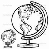 Globe Sketch Drawing Coloring Simple Desktop Vector Doodle Illustration Stock Color Pages Earth Lhfgraphics Drawings Getdrawings Depositphotos Getcolorings Printable sketch template