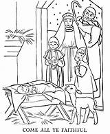 Coloring Shepherds Nativity Adorations Color sketch template