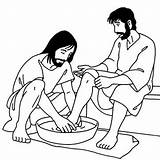 Crafts Feet Disciples Jeudi Washes Coloriage sketch template