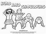Toes Knees Head Shoulders Coloring Pages Color Body Song Week Shoulder Sketch Kids Emotions Felt Thoughts Where Toe Sketchite Activities sketch template