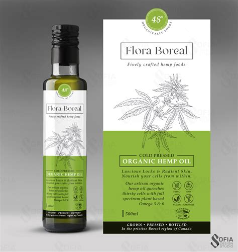 premium canadian organic hemp oil   clean modern label design  label designs