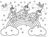 Unicorns Rainbows Fluffy Preschool sketch template