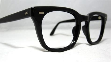 vintage eyeglasses mens halo optical frames black horn