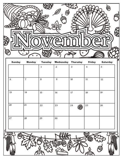printable coloring sheets  november