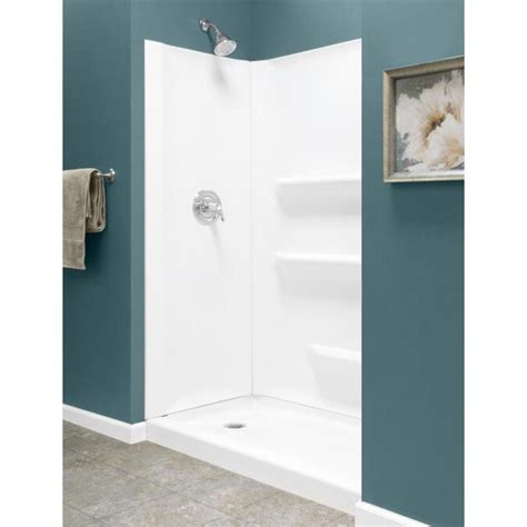 style selections style selections  white  piece alcove shower kit common