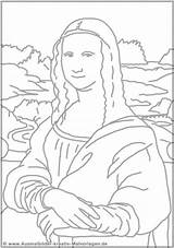 Mona Lisa Coloring Getcolorings sketch template