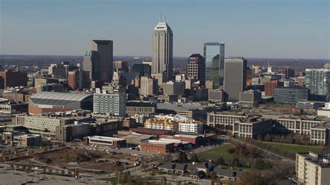 stock footage aerial video  tall skyscrapers   citys