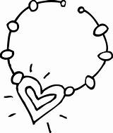Necklace Heart Coloring Printable Categories sketch template