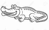 Coloring Crocodile Pages Printable Alligator Kids Happy sketch template