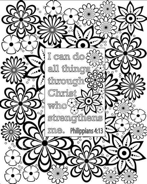 flower coloring pages bible verse coloring sheets set   etsy