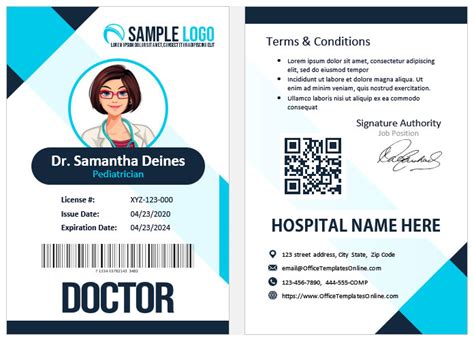 hospital id card templates formats  ms word