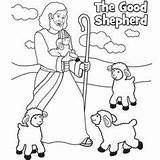 Coloring Shepherd Good Pages Jesus Easter Kids Sunday School Bible Sheep Printable Colouring Christian Activities Crafts Drawing Preschool Children Christ sketch template
