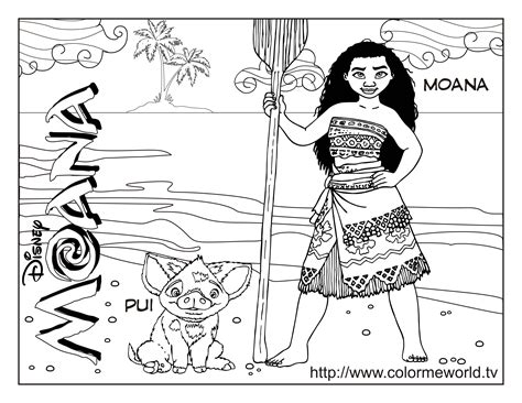 moana coloring page coloring home