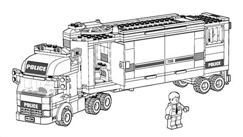car transporter police truck coloring pages  place  color