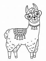 Colorear Llamas Gafas Wonder sketch template