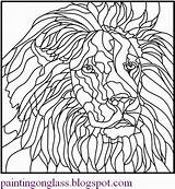 Lion Stained Coloring Mosaico Martinchandra Disegni sketch template