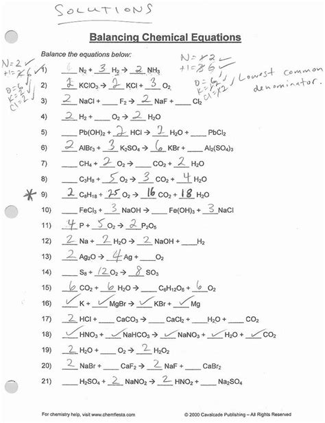 introduction  balancing equations answer key  printable