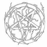 Coloring Pentagram Wiccan sketch template