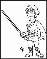 Luke Skywalker Coloringhome sketch template