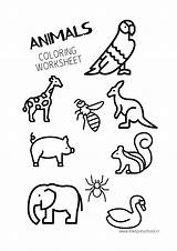 Coloring Pages Animal Animals Worksheet Downloads Printable sketch template