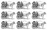 Carriage Horse Coloring Carrosse Drawn Vintage Adult Pages Geometry sketch template