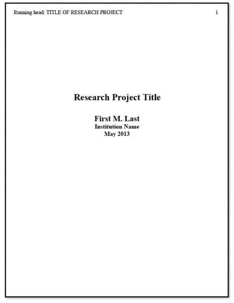 research paper   cover page format   research paper