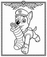 Coloring Christmas Pages Patrol Paw Chase Kids sketch template
