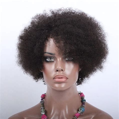 short afro kinky human hair wig  black women   alibaba group