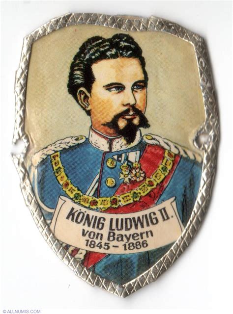 ludwig ii king  bavaria walking stick badgesshields germany medal