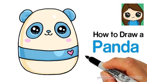 how to draw a cute panda easy squishy squooshems youtube