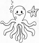Octopus Coloring Pages Cartoon Cute Kids Printable Color Getcolorings sketch template