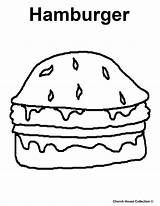 Hamburger Coloring Pages Food Sheet Kids Template Sketch sketch template